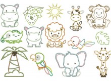 Stickserie - Dschungeltiere Appli